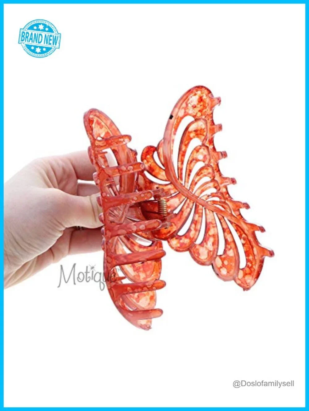 Large 5 Inch Hair Claw Clip with Leaf Design